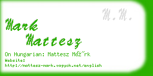 mark mattesz business card